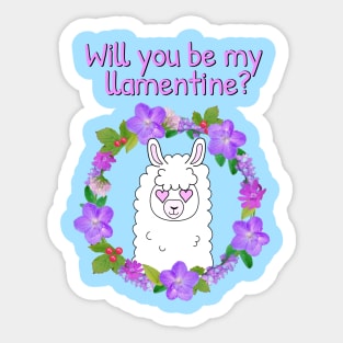 Will you be my llamentine? Sticker